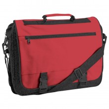 Конференц-сумка "Expo"; черный с красным; 39х29х9 см; полиэстер; шелкография