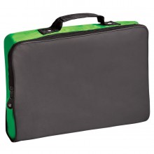 Конференц-сумка "Folder"; черный с зеленым; 39,5х30х5 см; полиэстер; шелкография