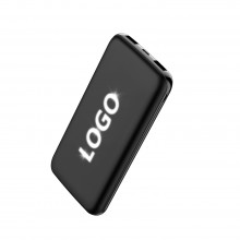 Внешний аккумулятор Kugo, 10000 mAh с подсветкой гравировки, черный