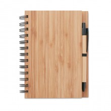 Бамбуковый блокнот с ручкой