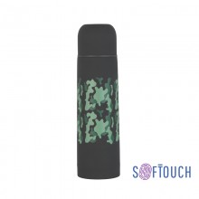 Термос "Камуфляж" с объемной UF печатью по окружности, покрытие soft touch