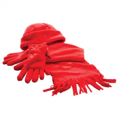 Набор "Зима" (шапка, шарф, перчатки), красный