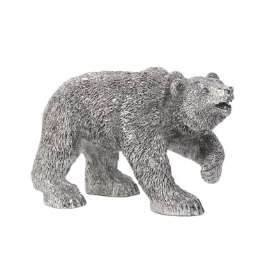 Статуэтка "Медведь", посеребрение, h 11 см