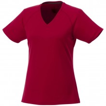 Модная женская футболка Amery с коротким рукавом и V-образным вырезом, красный