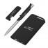 Набор ручка "Skil" + флеш-карта "Case" 8 Гб + зарядное устройство "Theta" 4000 mAh в футляре, покрыт