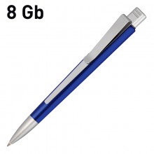 Ручка с флеш-картой USB 8GB "GENIUS METALLIC MM", темно-синий