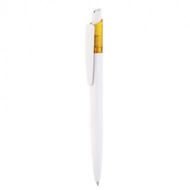 Ручка шариковая "Dallas", белая/желтая