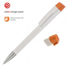 Ручка с флеш-картой USB 8GB «TURNUS M», белый/оранжевый