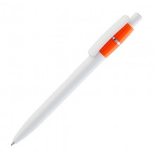 Ручка шариковая "Victoria", белая/оранжевая