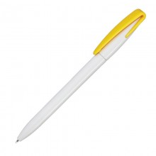 Ручка шариковая COBRA, белый, клип желтый