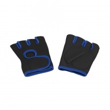 Перчатки для фитнеса "Рекорд", черный/синий, размер XL