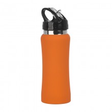 Бутылка спортивная "Индиана" с прорезиненной поверхностью, оранжевая