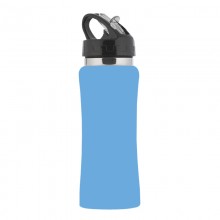 Бутылка спортивная "Индиана" с прорезиненной поверхностью, голубая