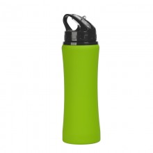 Бутылка спортивная "Санторини" с прорезиненным покрытием 0,65 л., зеленое яблоко