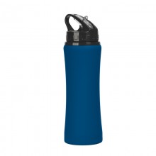 Бутылка спортивная "Санторини" с прорезиненным покрытием 0,65 л., синяя