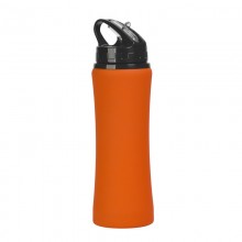 Бутылка спортивная "Санторини" с прорезиненным покрытием 0,65 л., оранжевая