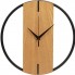 Деревянные часы с металлическим ободом, диаметр 30 см, Time Wheel, натуральный/черный