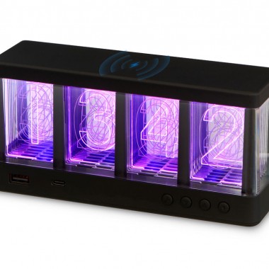 Часы с LED-подсветкой и беспроводной зарядкой Cyber, 10 Вт