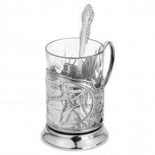 Набор «Металлург»: стакан с подстаканником и ложкой