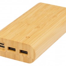 Портативное зарядное устройство Tulda из бамбука, 20000 mAh