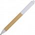 Ручка картонная пластиковая шариковая Эко 2.0, бежевый/белый