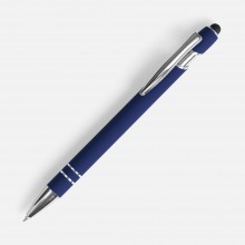 Ручка шариковая Pointer Soft Touch со стилусом, темно-синяя