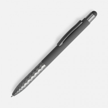 Ручка шариковая Digit Soft Touch со стилусом, серая