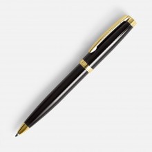 Ручка шариковая Letra Gold, глянцевая, черная Ручка шариковая Letra Gold, глянцевая, черная