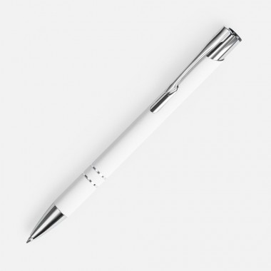 Ручка шариковая Keskus Soft Touch, белая