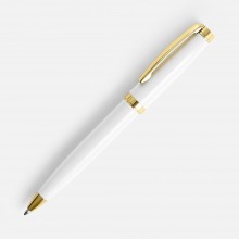 Ручка шариковая Letra Gold, глянцевая, белая Ручка шариковая Letra Gold, глянцевая, белая