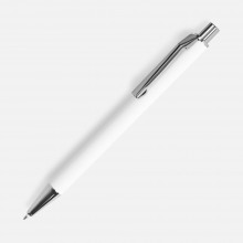 Ручка шариковая Lobby Soft Touch Chrome, белая Ручка шариковая Lobby Soft Touch Chrome, белая