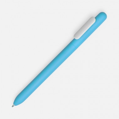 Ручка шариковая Slider Soft Touch, голубая с белым