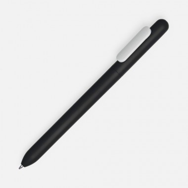 Ручка шариковая Slider Soft Touch, черная с белым