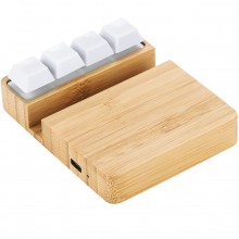 Беспроводное зарядное устройство ClickPad (10W) в виде подставки для телефона, с клавишами анти-стресс, белый Беспроводное зарядное устройство ClickPad (10W) в виде подставки для телефона, с клавишами анти-стресс, белый