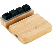 Беспроводное зарядное устройство ClickPad (10W) в виде подставки для телефона, с клавишами анти-стресс, черный Беспроводное зарядное устройство ClickPad (10W) в виде подставки для телефона, с клавишами анти-стресс, черный