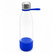 Бутылка стеклянная с манжетой и держателем Glassy, синяя Бутылка стеклянная с манжетой и держателем Glassy, синяя