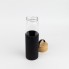 Бутылка стеклянная с силиконовой манжетой и бамбуковой крышкой Glass, черная