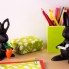 Ножницы и магнит со скрепками Bunny, чёрные