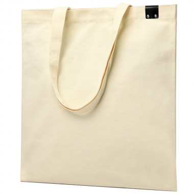 Сумка для покупок IVORY 325 г/м² с PU нашивкой, чёрный