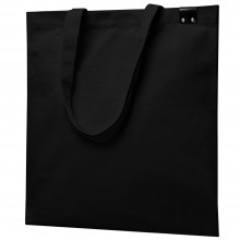 Сумка для покупок IVORY 325 г/м² с PU нашивкой, чёрный/чёрный