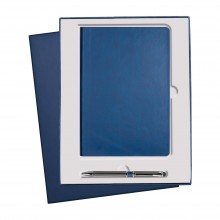 Подарочный набор Portobello/Sky синий-серый (Ежедневник недат А5, Ручка) вырубн. ложемент