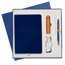 Подарочный набор Portobello/River Side синий-2 (Ежедневник недат А5, Ручка, Power Bank)