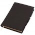 Ежедневник-портфолио Clip, коричневый, эко-кожа, недатированный кремовый блок + ручка Opera (черный/хром), подарочная коробка