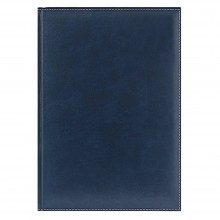 Недатированный ежедневник PORTLAND 650U (5451) 145x205 мм синий, белый блок, серебряный срез, календарь до 2019 г.