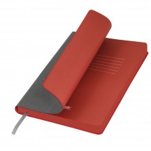 Ежедневник недатированный, Portobello Trend, River side, 145х210, 256 стр, серый/красный (стикер, б/ленты)
