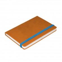 СЗ B2Book А5 (недатир. линейка, бел.бум, 256стр) Velvet апельсин со светло-синей резинкой