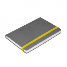 СЗ B2Book А5 (недатир. линейка, бел.бум, 256стр) Velvet св.серый с желтой резинкой