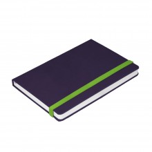СЗ B2Book А5 (недатир. линейка, бел.бум, 256стр) Velvet фиолетовый с зеленой резинкой