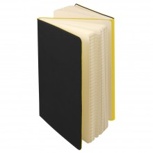 СЗ Vis-A-Vis блокнот(клетка/линейка) Velvet черный 010/желтый 075,прошивка в цвет материала