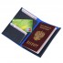 Обложка для паспорта Fresco 140х98х9 мм, натуральная кожа, синий